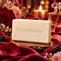 Howl + Ember Narcissist 4 oz shea butter soap bar embossed Handmade, styled with a fragrance-inspired backdrop