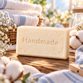 No. 26 4 oz handmade shea butter soap with scent-inspired background