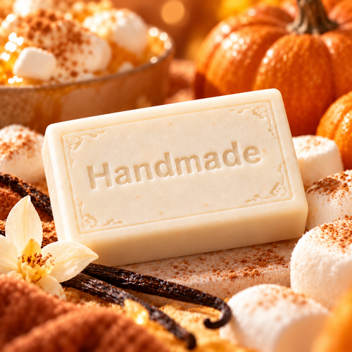 Vanilla Pumpkin Marshmallow Shea Butter Soap | 4 oz Handmade Bar