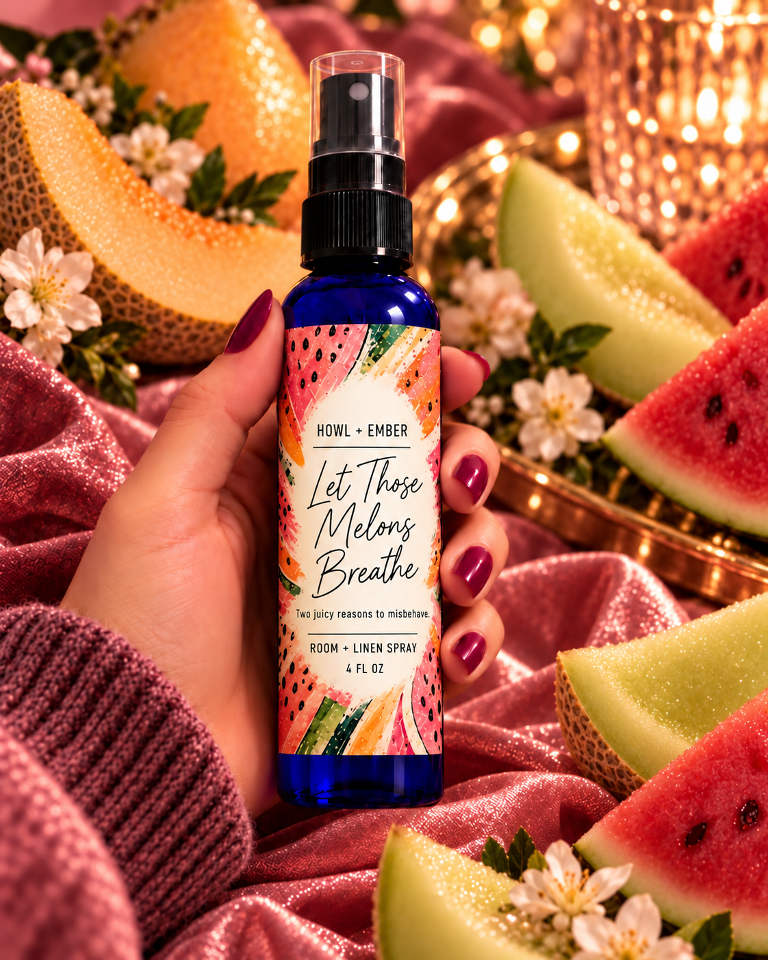 Howl + Ember Let Those Melons Breathe room and linen spray — Two juicy reasons to misbehave — with watermelon and melon