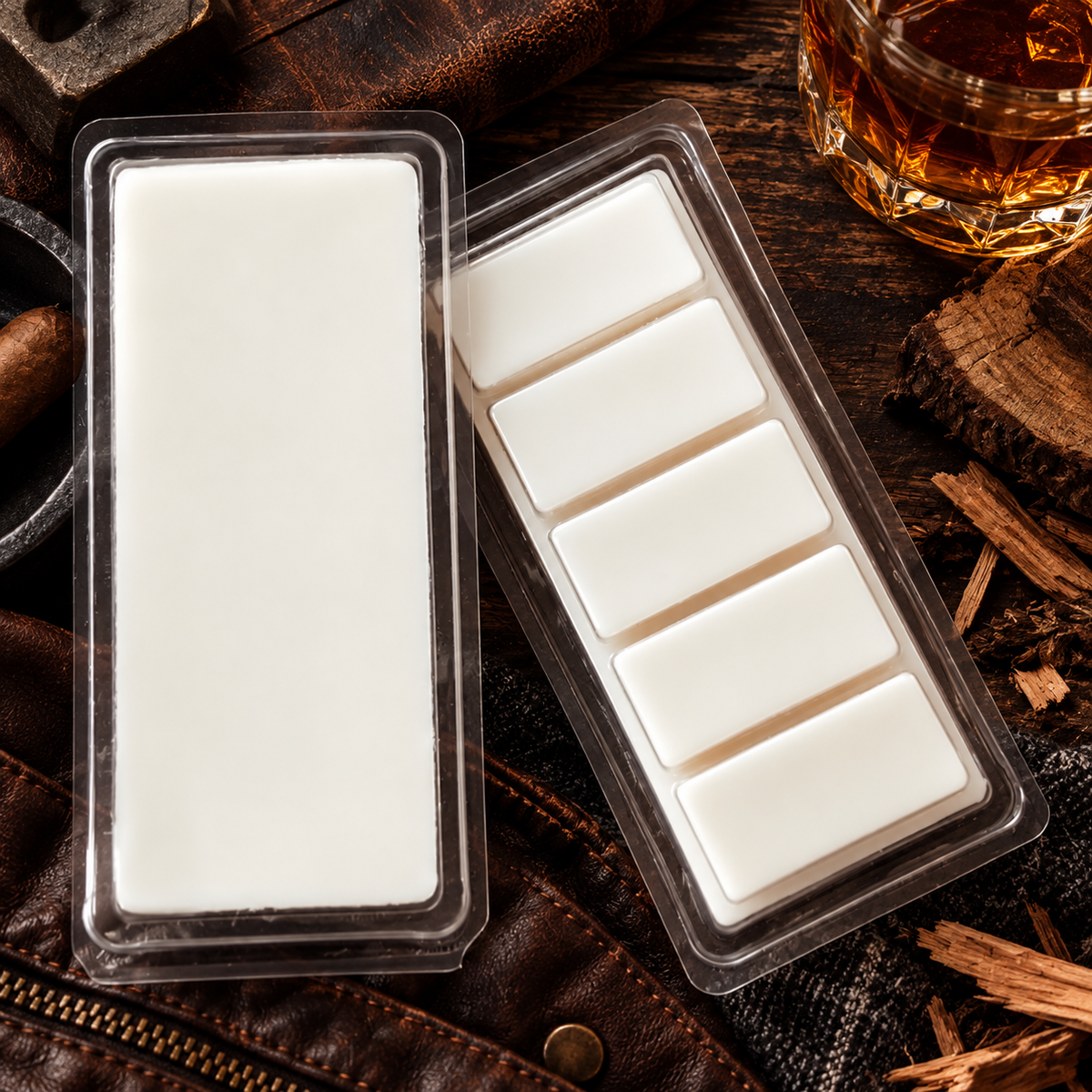 Howl + Ember Man Cave Wax Melt styled product photo