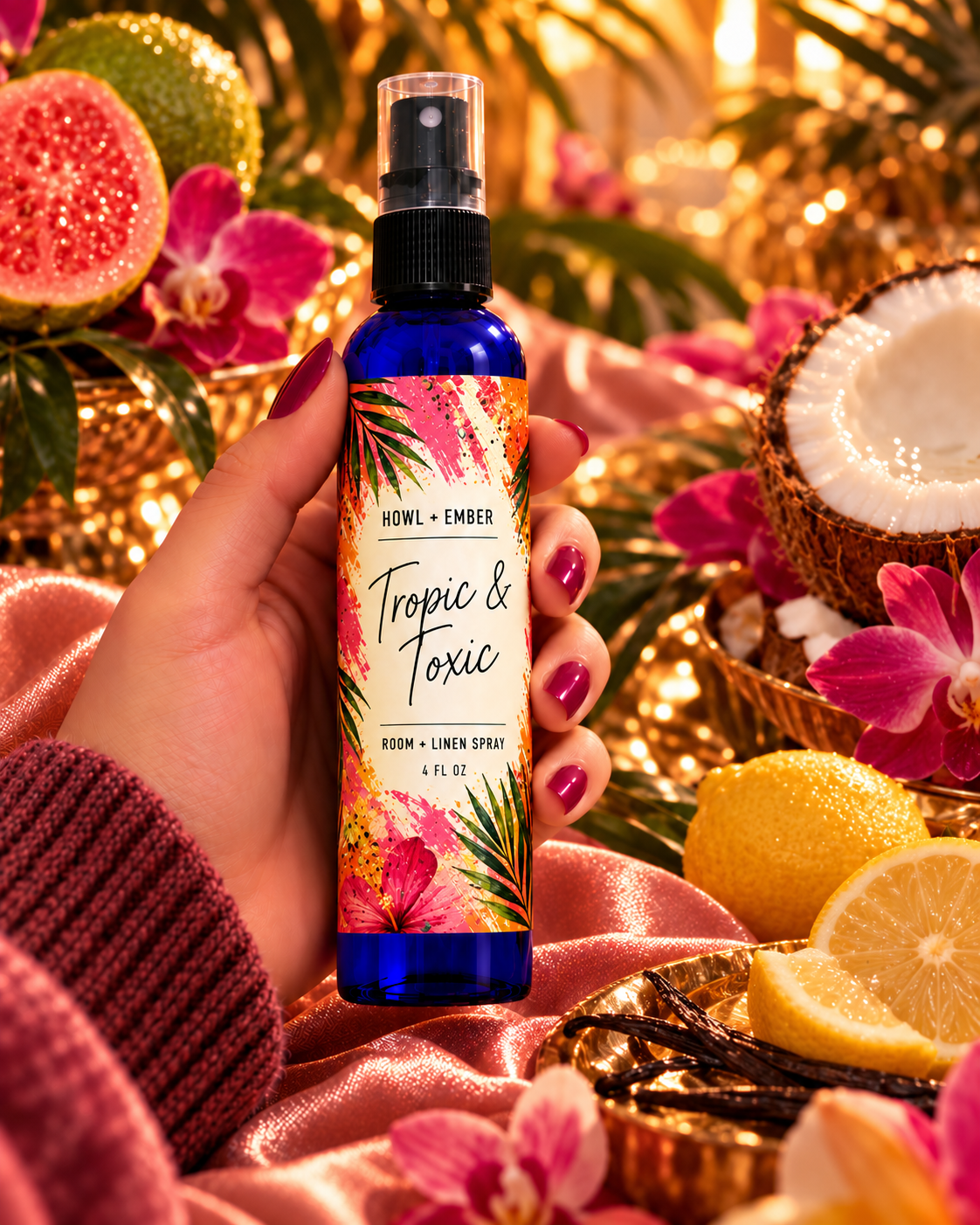 Tropic & Toxic Cheirosa 48-inspired 4 oz room and linen spray by Howl + Ember