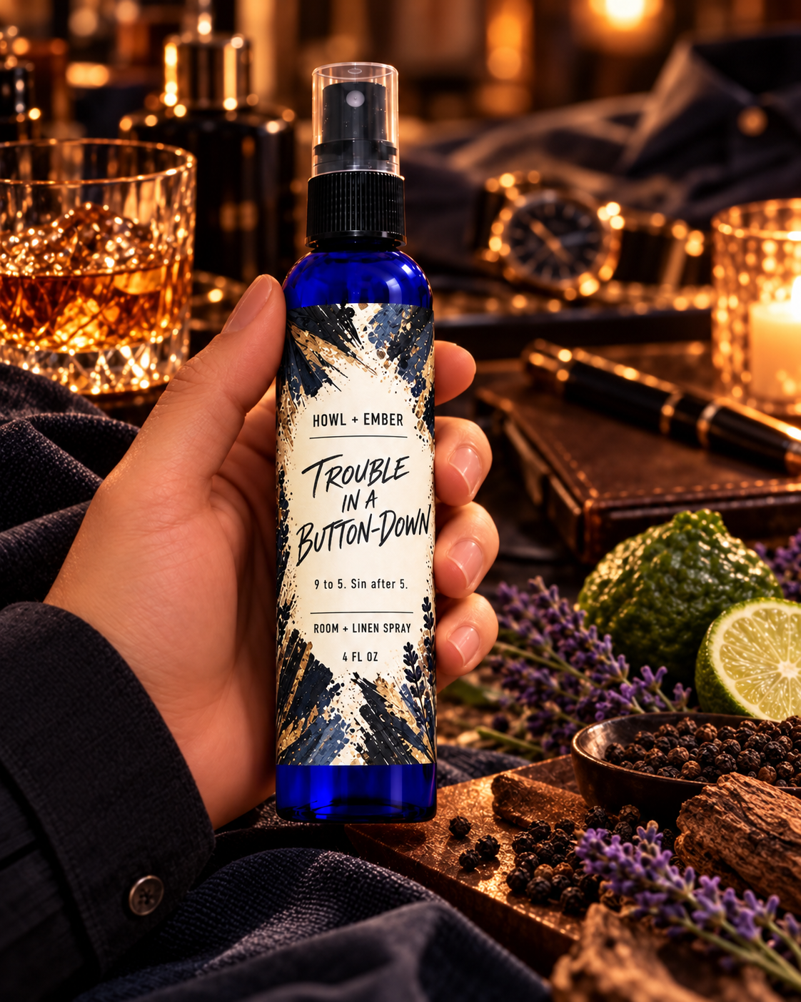 Trouble in a Button-Down styled 4 oz room and linen spray