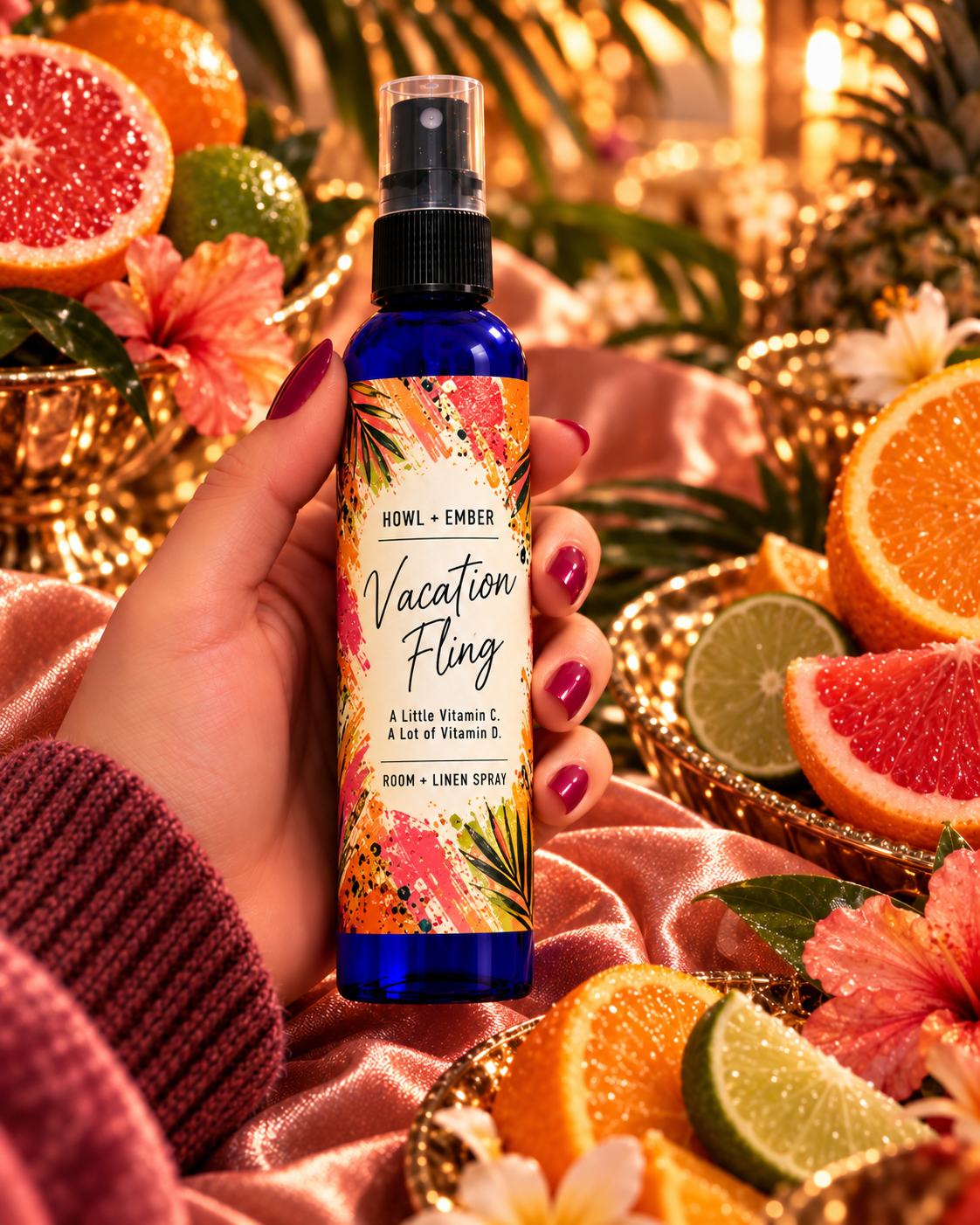 Vacation Fling room spray, A Little Vitamin C. A Lot of Vitamin D., tropical citrus
